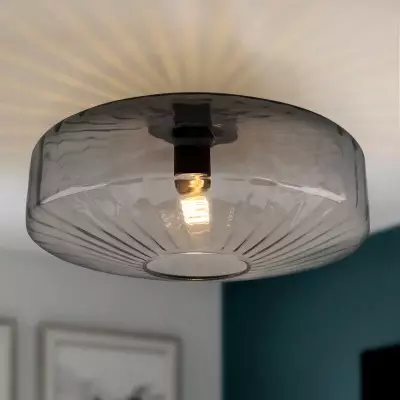 Ember Vintage Multi Color Water Ripple Glass Ceiling Light Ember Vintage Multi Color Water Ripple Glass Ceiling Light