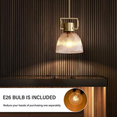 Poppy Farmhouse Ribbed Glass Dome Pendant Light Poppy Farmhouse Ribbed Glass Dome Pendant Light