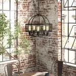 Iker Industrial Black 5-Light Metal Drum Chandelier Iker Industrial Black 5-Light Metal Drum Chandelier