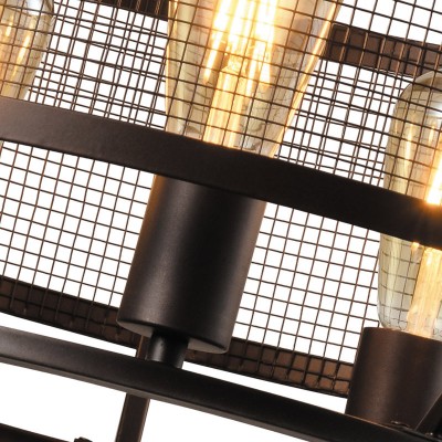 Iker Industrial Black 5-Light Metal Drum Chandelier