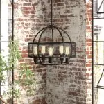 Iker Industrial Black 5-Light Metal Drum Chandelier Iker Industrial Black 5-Light Metal Drum Chandelier