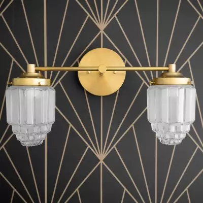 Tahlia Rutic Art Deco Multi Layer Glass Sconce Tahlia Rutic Art Deco Multi Layer Glass Sconce