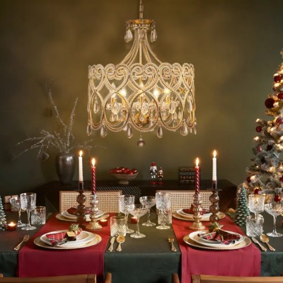 Neve Luxury French Antique Crystal Drum Chandelier Neve Luxury French Antique Crystal Drum Chandelier