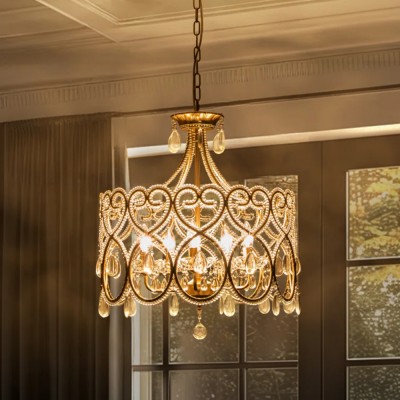 Neve Luxury French Antique Crystal Drum Chandelier Neve Luxury French Antique Crystal Drum Chandelier