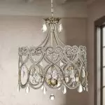 Neve Luxury French Antique Crystal Drum Chandelier