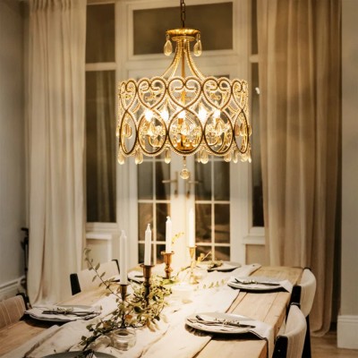 Neve Luxury French Antique Crystal Drum Chandelier Neve Luxury French Antique Crystal Drum Chandelier