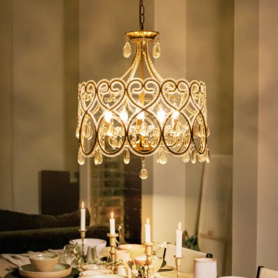 Neve Luxury French Antique Crystal Drum Chandelier Neve Luxury French Antique Crystal Drum Chandelier