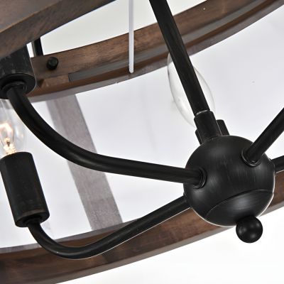 Aelric Farmhouse 5-Light Metal Frame Drum Chandelier