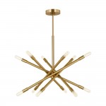 Caedyn Modern 12-Light Polished Brass Sputnik Chandelier Caedyn Modern 12-Light Polished Brass Sputnik Chandelier
