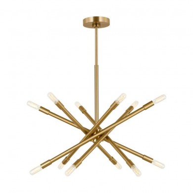 Caedyn Modern 12-Light Polished Brass Sputnik Chandelier