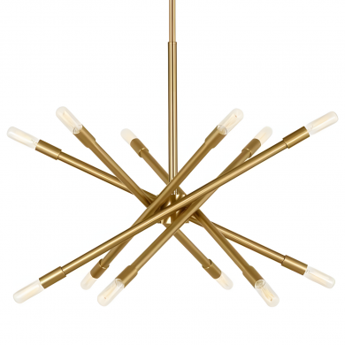 Caedyn Modern 12-Light Polished Brass Sputnik Chandelier