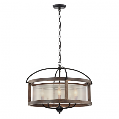 Aelric Farmhouse 5-Light Metal Frame Drum Chandelier