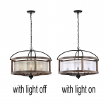 Aelric Farmhouse 5-Light Metal Frame Drum Chandelier Aelric Farmhouse 5-Light Metal Frame Drum Chandelier