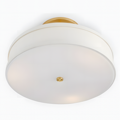 Delaney Rustic Fabric Drum Semi-Flush Mount Ceiling Light