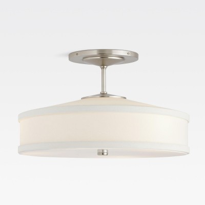 Delaney Rustic Fabric Drum Semi-Flush Mount Ceiling Light