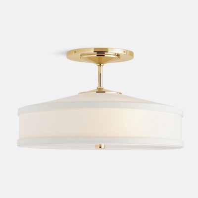 Delaney Rustic Fabric Drum Semi-Flush Mount Ceiling Light