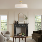 Delaney Rustic Fabric Drum Semi-Flush Mount Ceiling Light Delaney Rustic Fabric Drum Semi-Flush Mount Ceiling Light