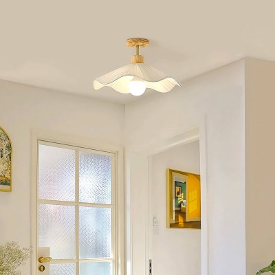 Celenor Modern Flower Fabric Semi Flush Mount Ceiling Light