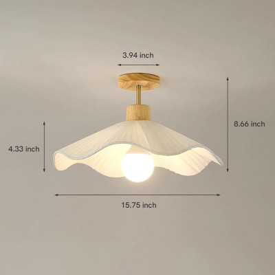 Celenor Modern Flower Fabric Semi Flush Mount Ceiling Light