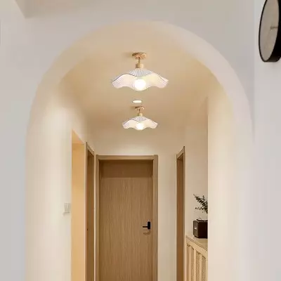 Celenor Modern Flower Fabric Semi Flush Mount Ceiling Light Celenor Modern Flower Fabric Semi Flush Mount Ceiling Light