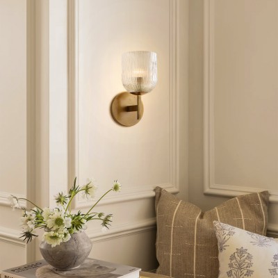 Alain Cooper Ribbed Glass Wall Sconce Alain Cooper Ribbed Glass Wall Sconce
