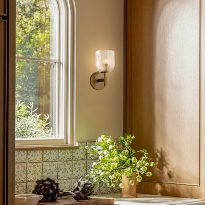 Alain Cooper Ribbed Glass Wall Sconce Alain Cooper Ribbed Glass Wall Sconce