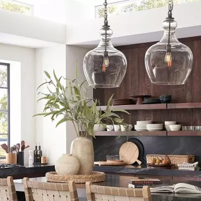 Yates Industrial Clear Glass Pendant Light Yates Industrial Clear Glass Pendant Light