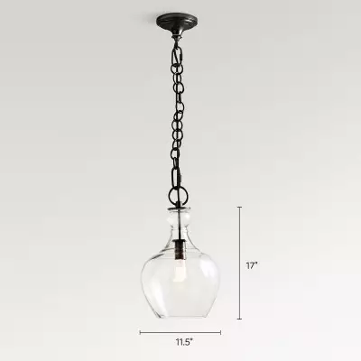 Yates Industrial Clear Glass Pendant Light