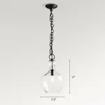 Yates Industrial Clear Glass Pendant Light
