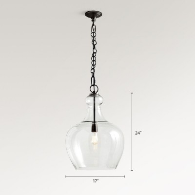 Yates Industrial Clear Glass Pendant Light