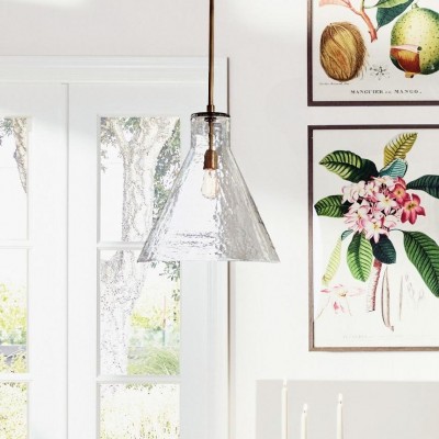 Oren Minimalist Conical Glass Flared Pendant Light