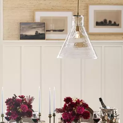 Oren Minimalist Conical Glass Flared Pendant Light Oren Minimalist Conical Glass Flared Pendant Light