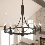 Adele Farmhouse Black Metal Wagon Wheel Chandelier Adele Farmhouse Black Metal Wagon Wheel Chandelier