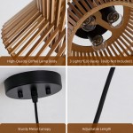 Freja Boho Wood Drum Chandelier Freja Boho Wood Drum Chandelier