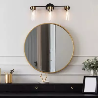 Eadric Modern Black Cylindrical Glass Wall Sconce Eadric Modern Black Cylindrical Glass Wall Sconce
