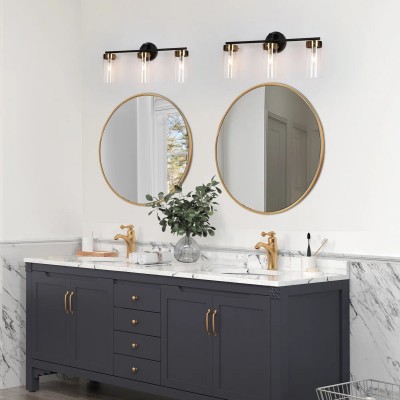 Eadric Modern Black Cylindrical Glass Wall Sconce Eadric Modern Black Cylindrical Glass Wall Sconce