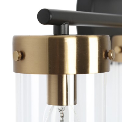Eadric Modern Black Cylindrical Glass Wall Sconce Eadric Modern Black Cylindrical Glass Wall Sconce