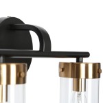 Eadric Modern Black Cylindrical Glass Wall Sconce