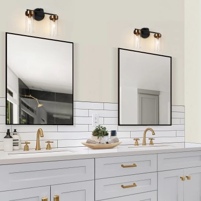 Eadric Modern Black Cylindrical Glass Wall Sconce Eadric Modern Black Cylindrical Glass Wall Sconce