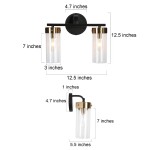 Eadric Modern Black Cylindrical Glass Wall Sconce