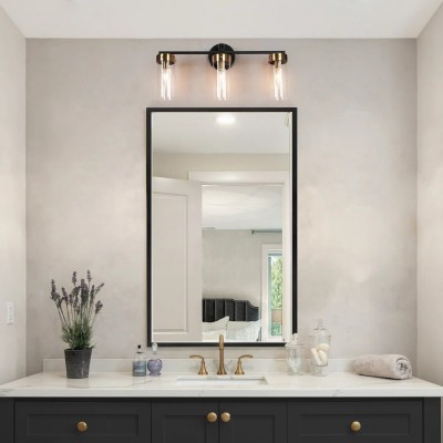 Eadric Modern Black Cylindrical Glass Wall Sconce Eadric Modern Black Cylindrical Glass Wall Sconce