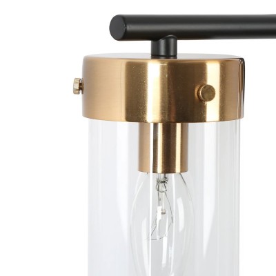 Eadric Modern Black Cylindrical Glass Wall Sconce Eadric Modern Black Cylindrical Glass Wall Sconce