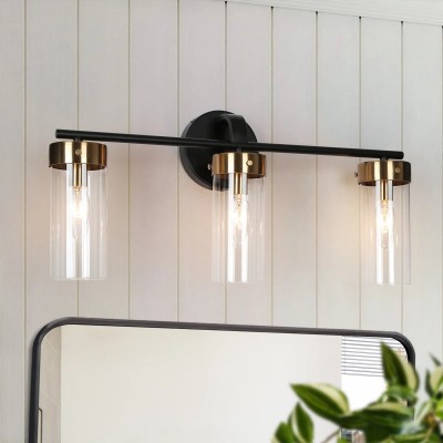 Eadric Modern Black Cylindrical Glass Wall Sconce Eadric Modern Black Cylindrical Glass Wall Sconce