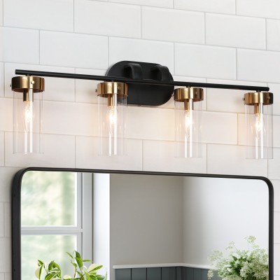 Eadric Modern Black Cylindrical Glass Wall Sconce Eadric Modern Black Cylindrical Glass Wall Sconce
