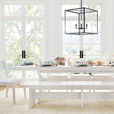 Bralen Rustic Square Lantern Glass Pendant Light Bralen Rustic Square Lantern Glass Pendant Light