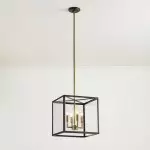 Bralen Rustic Square Lantern Glass Pendant Light Bralen Rustic Square Lantern Glass Pendant Light