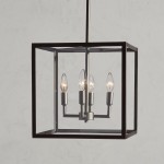 Bralen Rustic Square Lantern Glass Pendant Light Bralen Rustic Square Lantern Glass Pendant Light