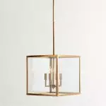 Bralen Rustic Square Lantern Glass Pendant Light Bralen Rustic Square Lantern Glass Pendant Light