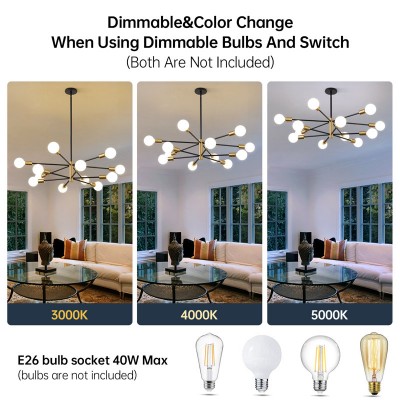 Drayven Modern Tiered Sputnik Metal Chandelier