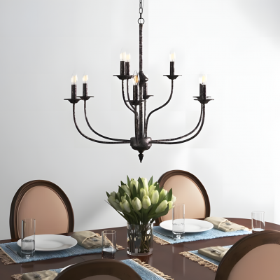 Caelestis Farmhouse 9 Light Metal Chandelier